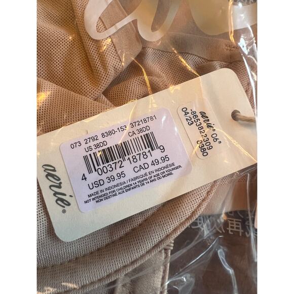 NWT Aerie Cream Mesh Underwired Balconette Bra Size 38DD - Picture 4 of 5